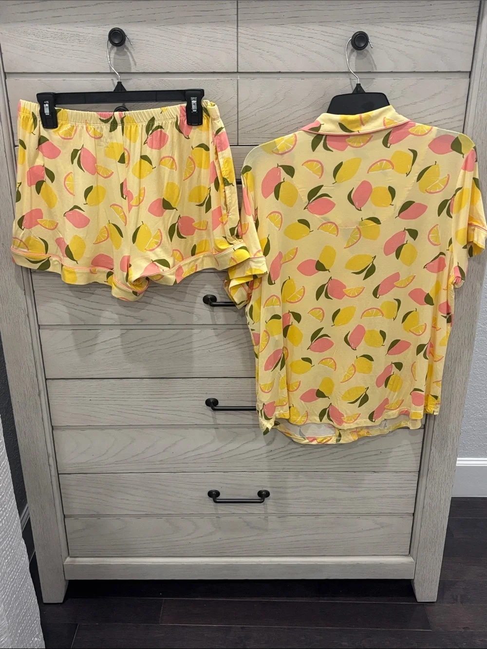 kate spade Yellow Lemon & Pink Leaf Short Pajama Set